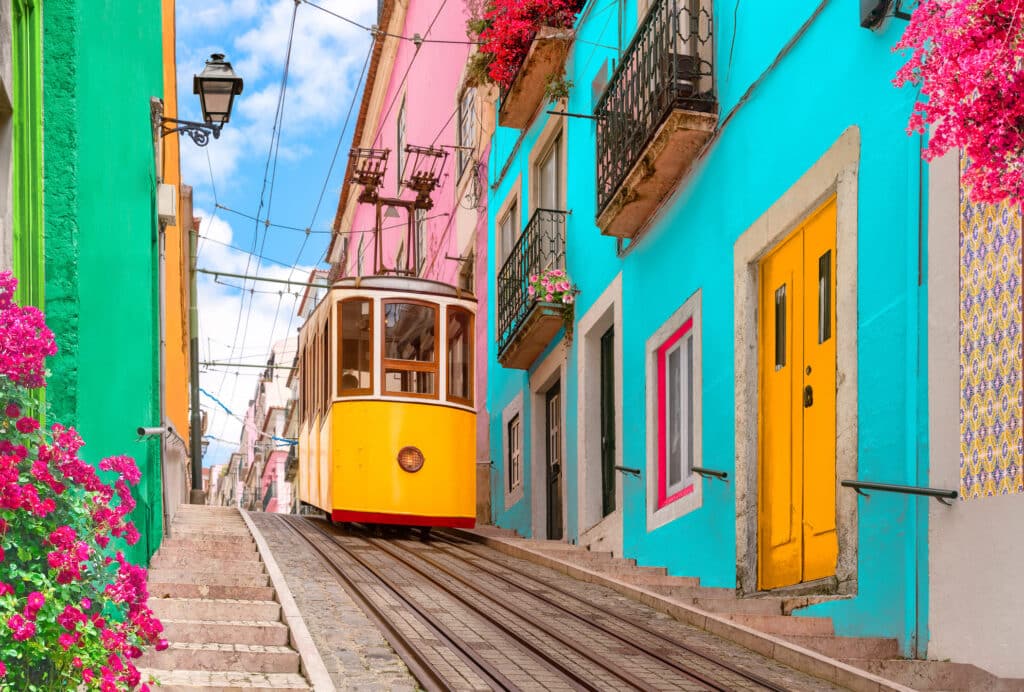 Yellow typical tram in Lisbon Portugal Best Places to Live